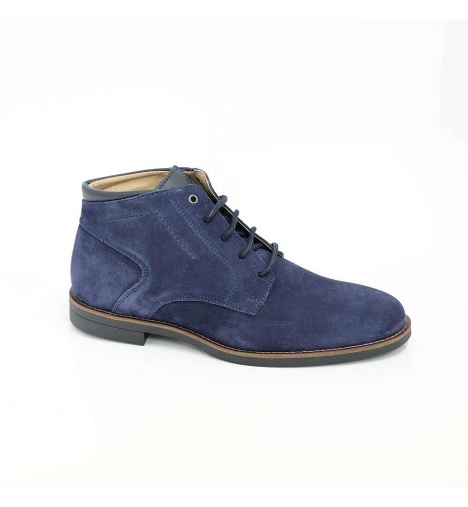 Blaue Veloursleder-Chelsea-Stiefel