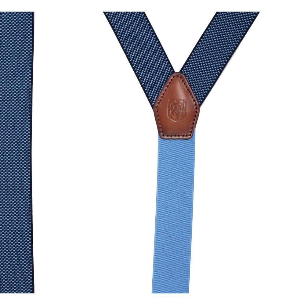Blaue elastische Hosenträger