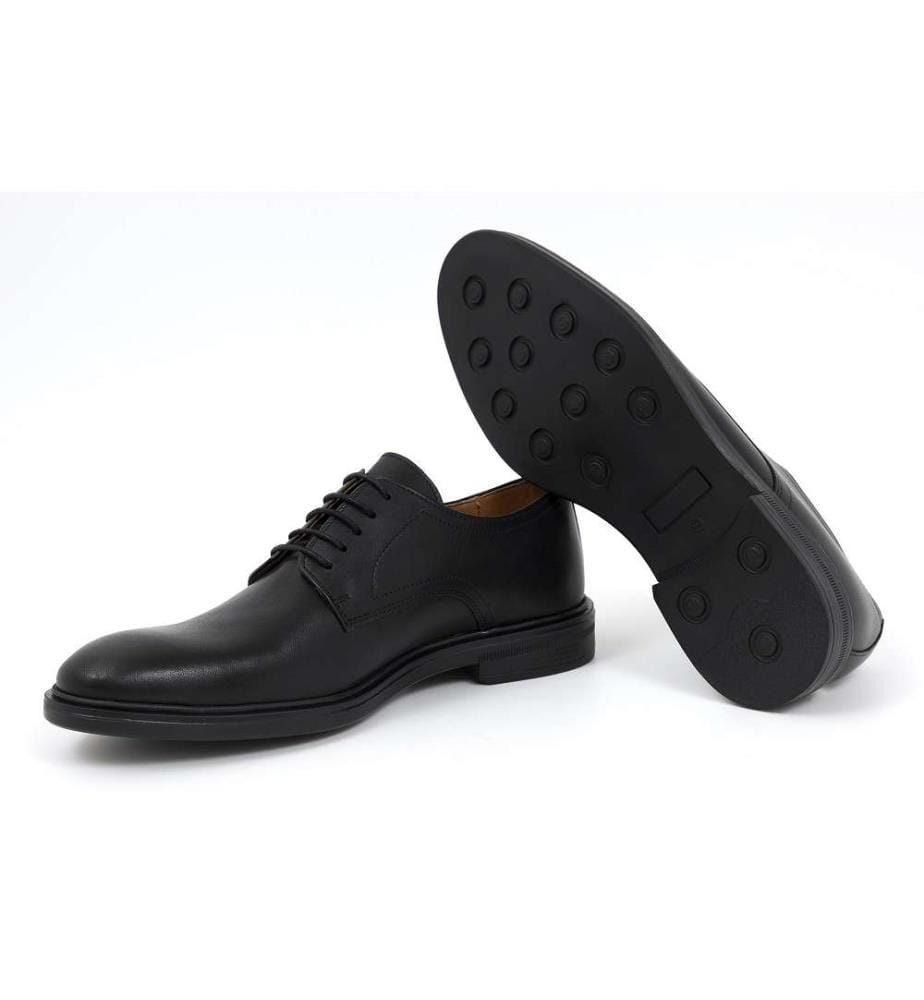 Derby-Schuhe aus Leder - Schwarz
