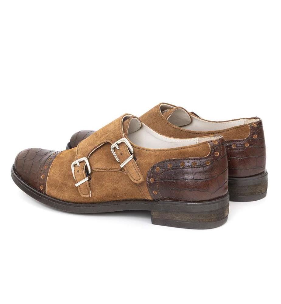 Schuhe in Kombination mit Leder - Beige