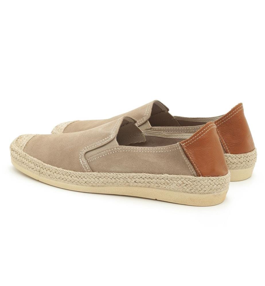 Espadrilles aus Leder - Beige