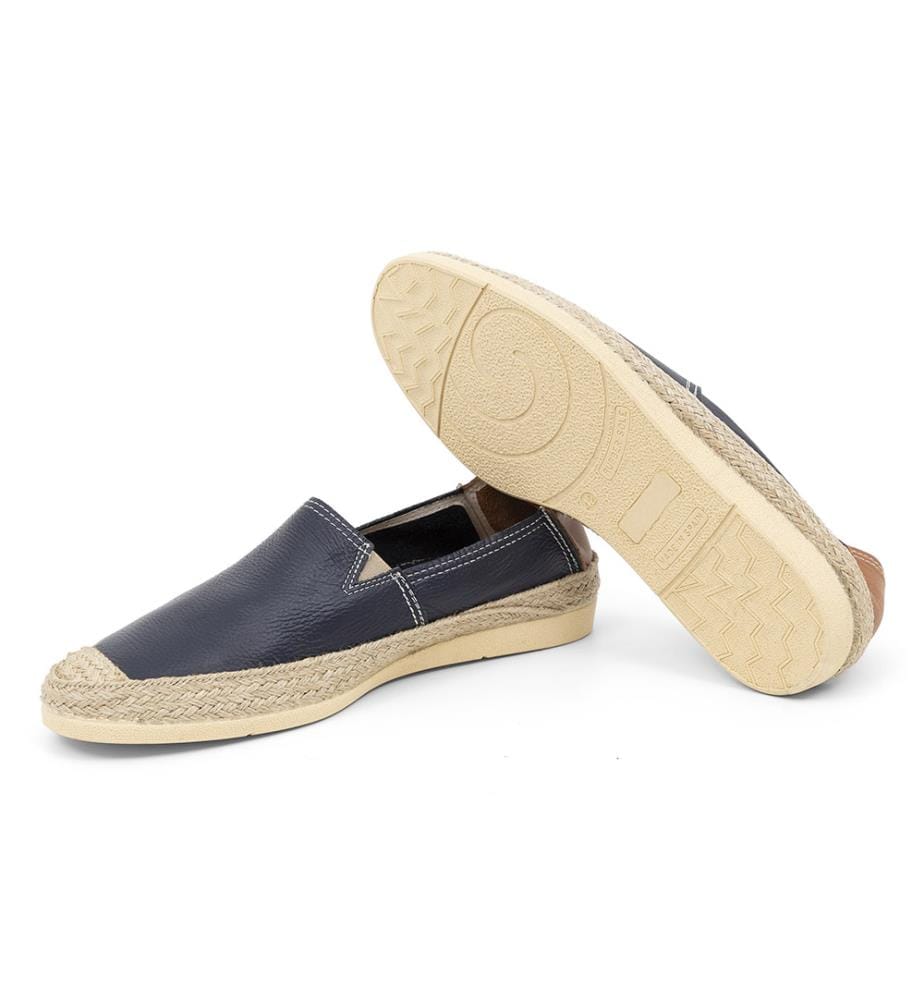 Espadrille aus Leder - Blau