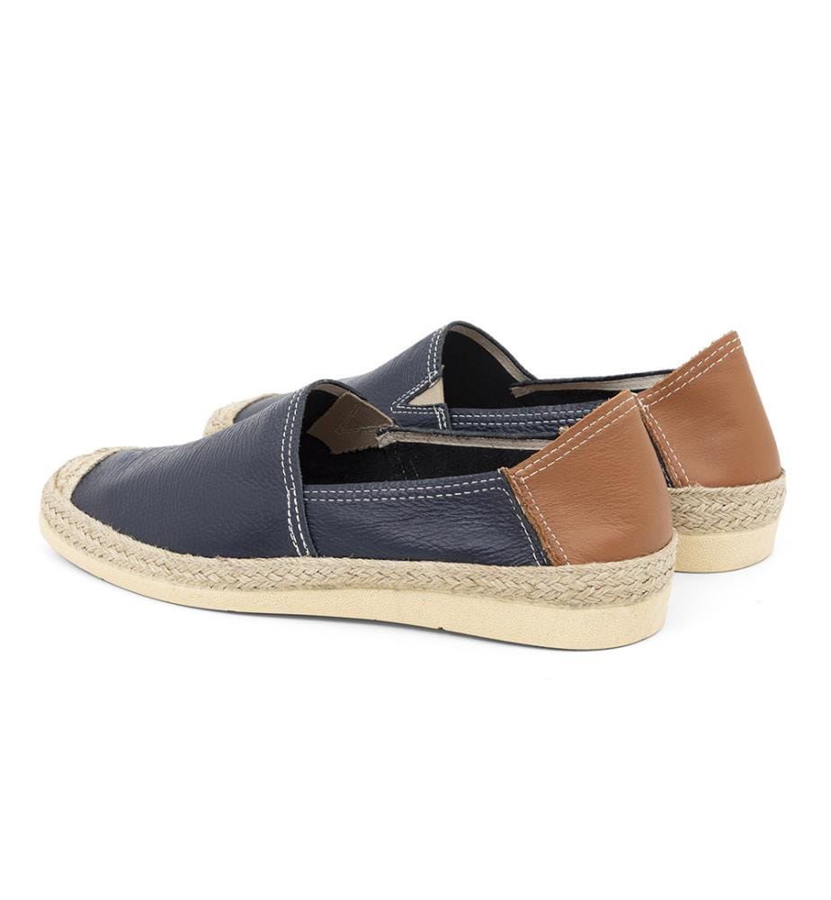 Espadrille aus Leder - Blau