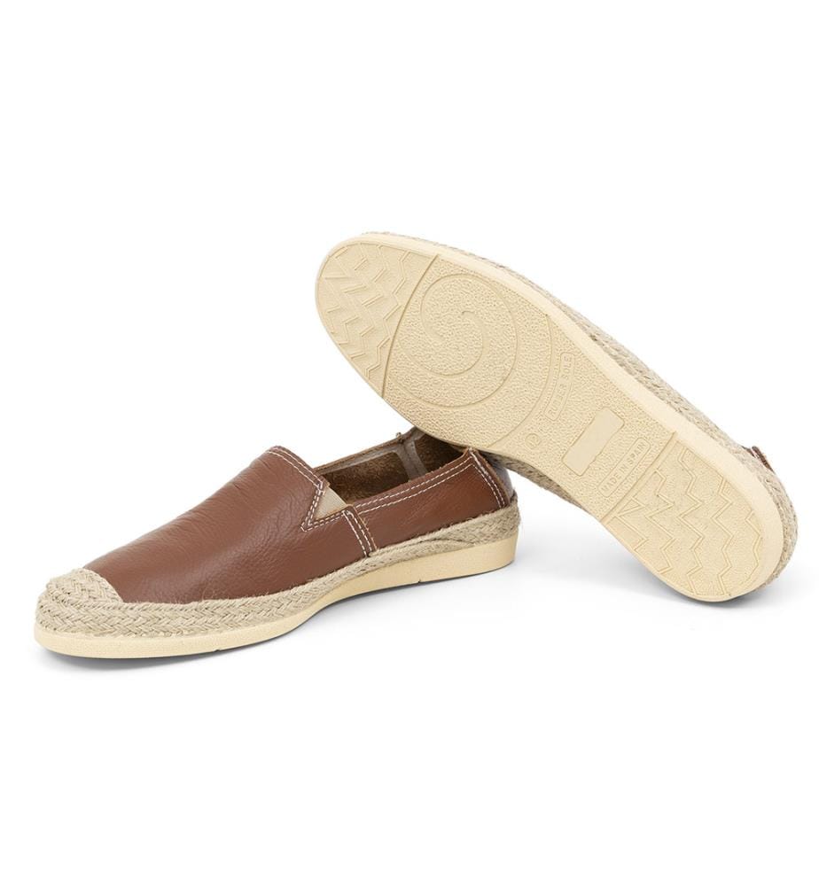Espadrille aus Leder - Hellbraun