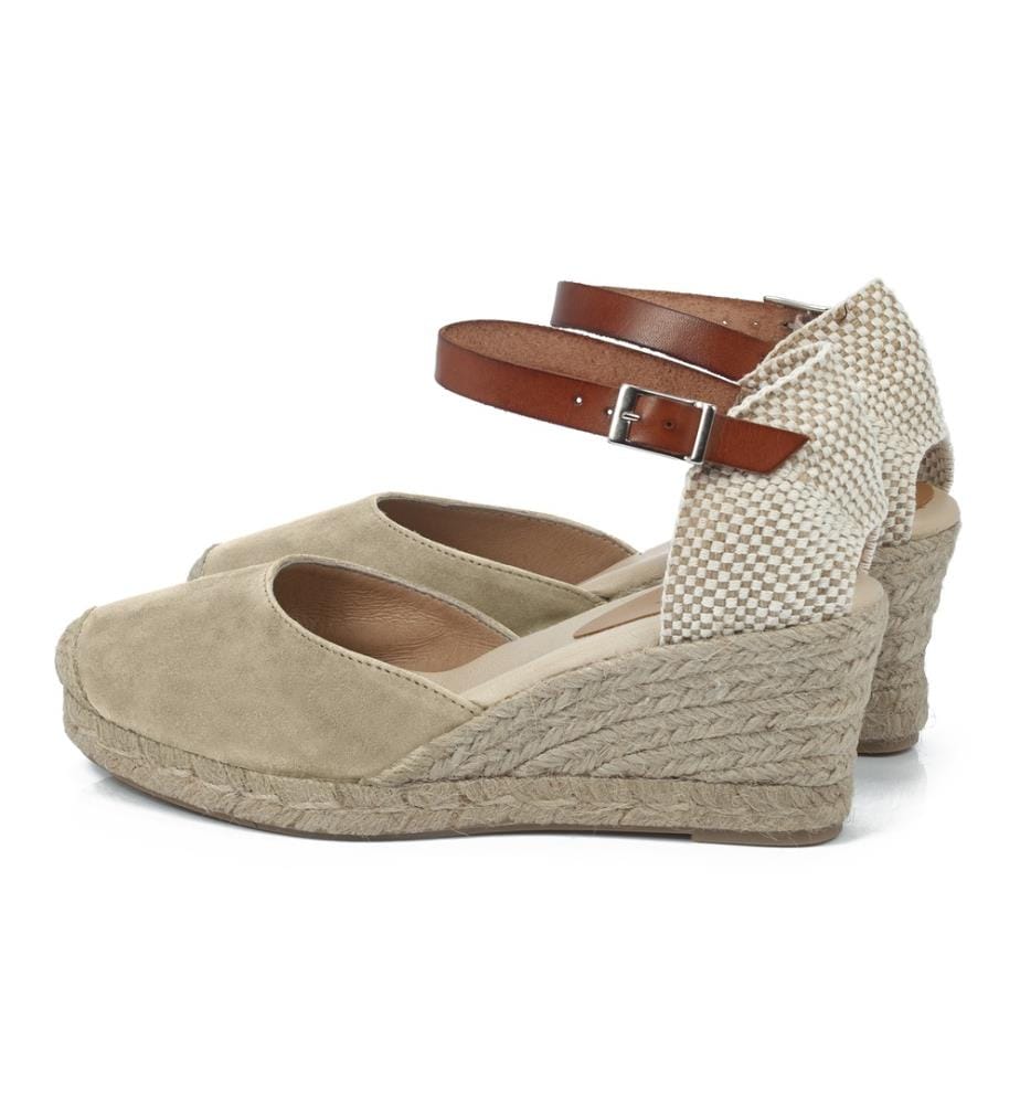 Espadrilles aus Wildleder - Beige