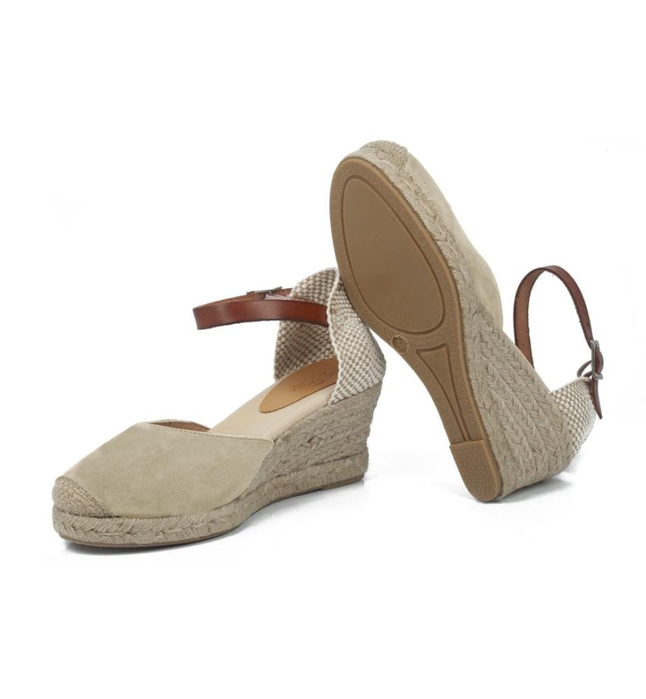 Espadrilles aus Wildleder - Beige