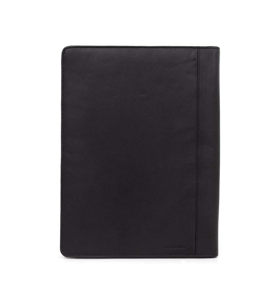 Laptop-Mappe aus schwarzem Leder