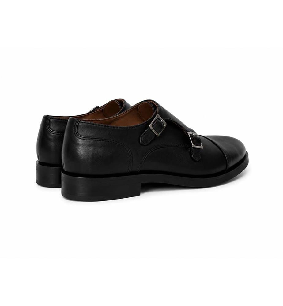 Monk-Strap-Schuhe aus Leder – Schwarz