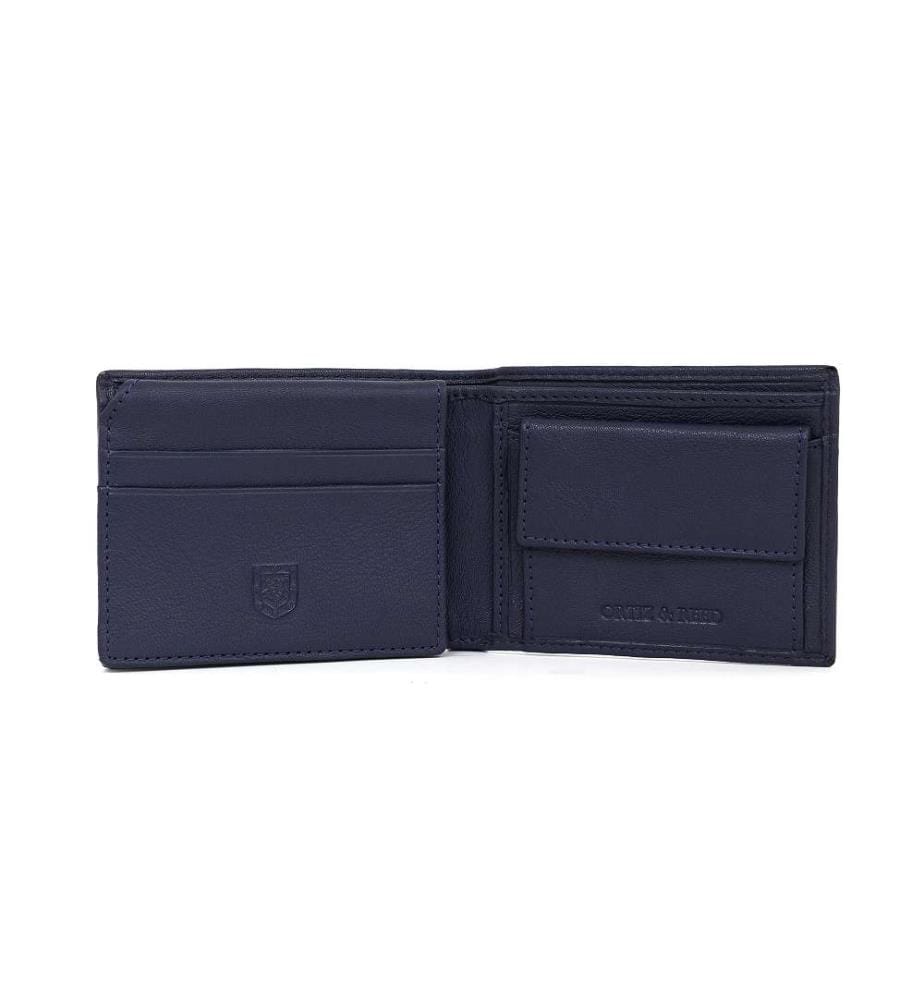 Portemonnaie aus blauem Leder