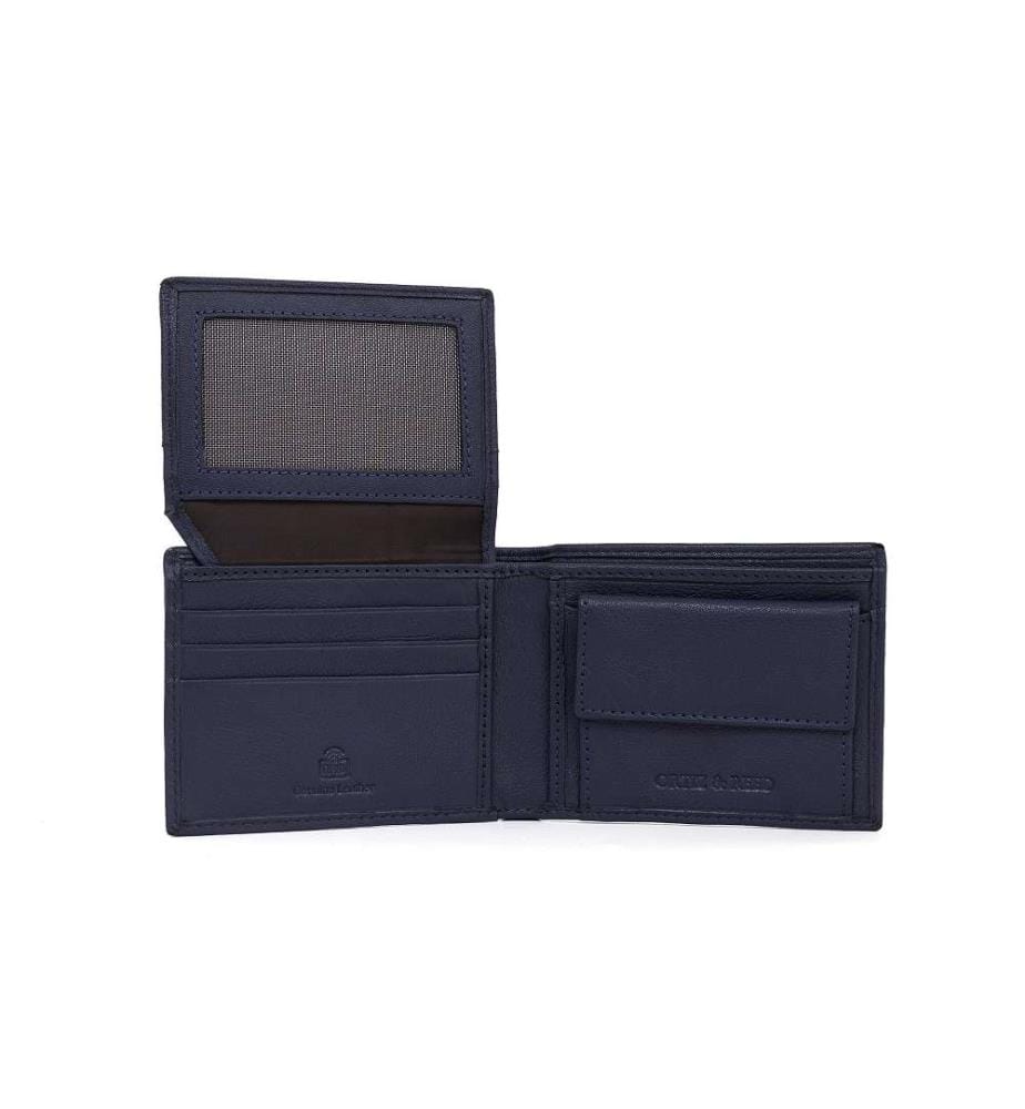 Portemonnaie aus blauem Leder