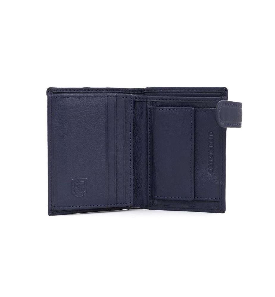 Portemonnaie aus blauem Leder