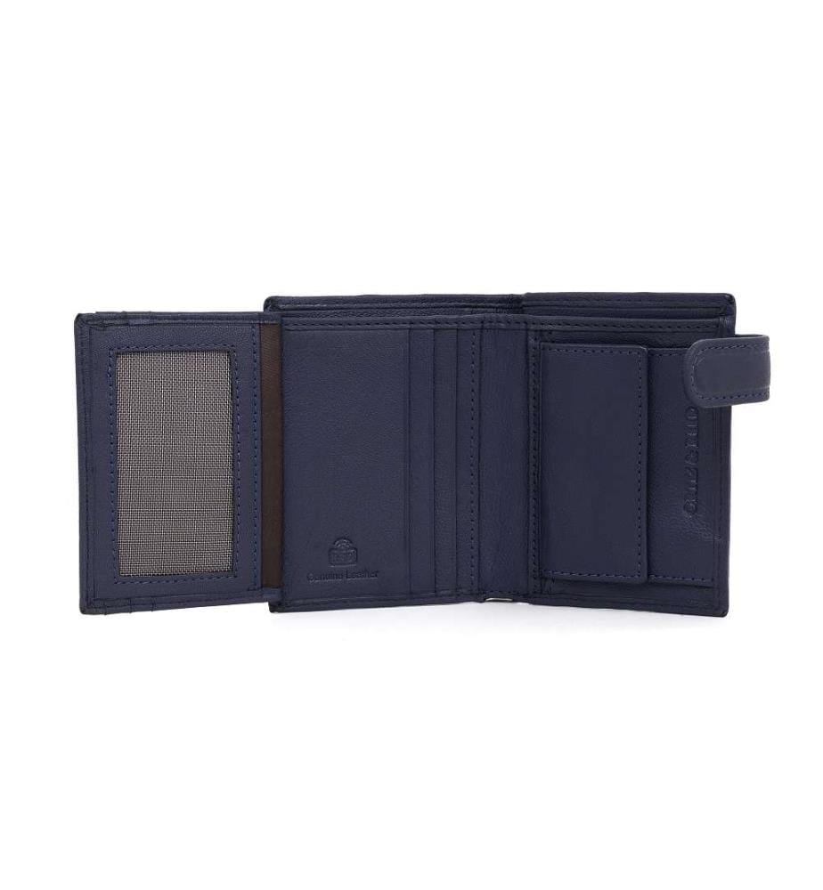 Portemonnaie aus blauem Leder