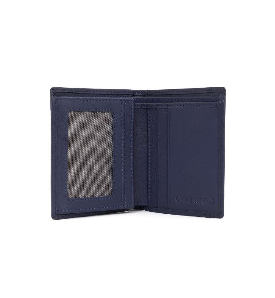 Portemonnaie aus blauem Leder