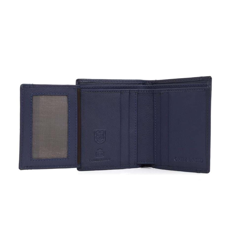 Portemonnaie aus blauem Leder