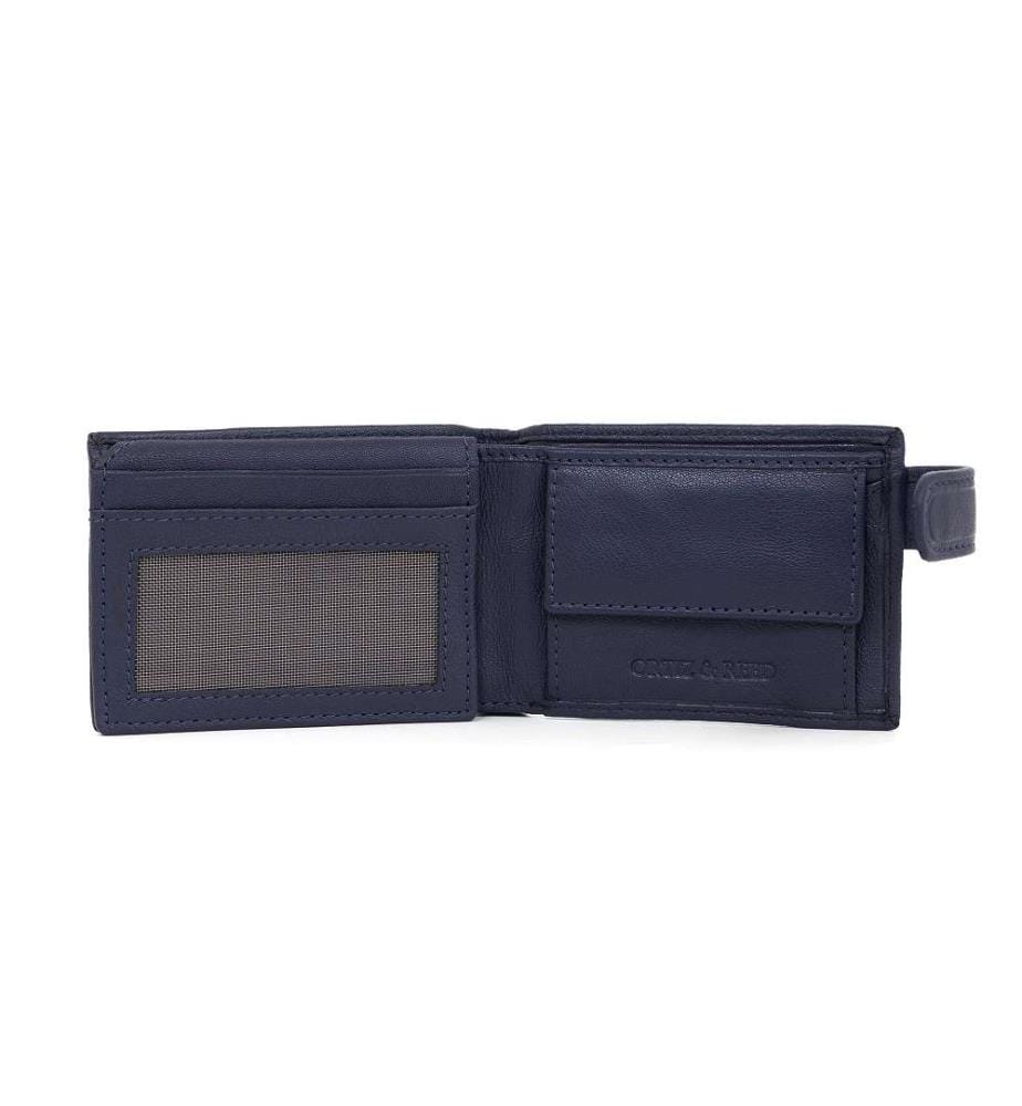 Portemonnaie aus blauem Leder