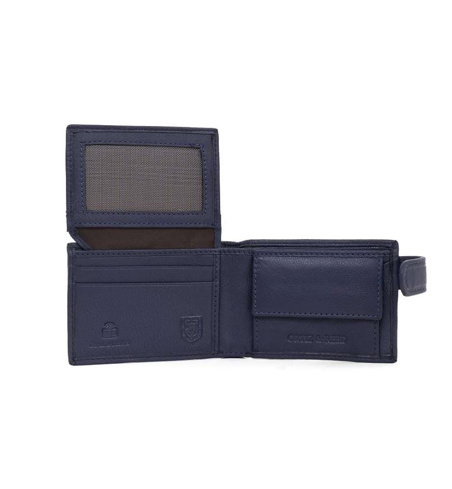 Portemonnaie aus blauem Leder