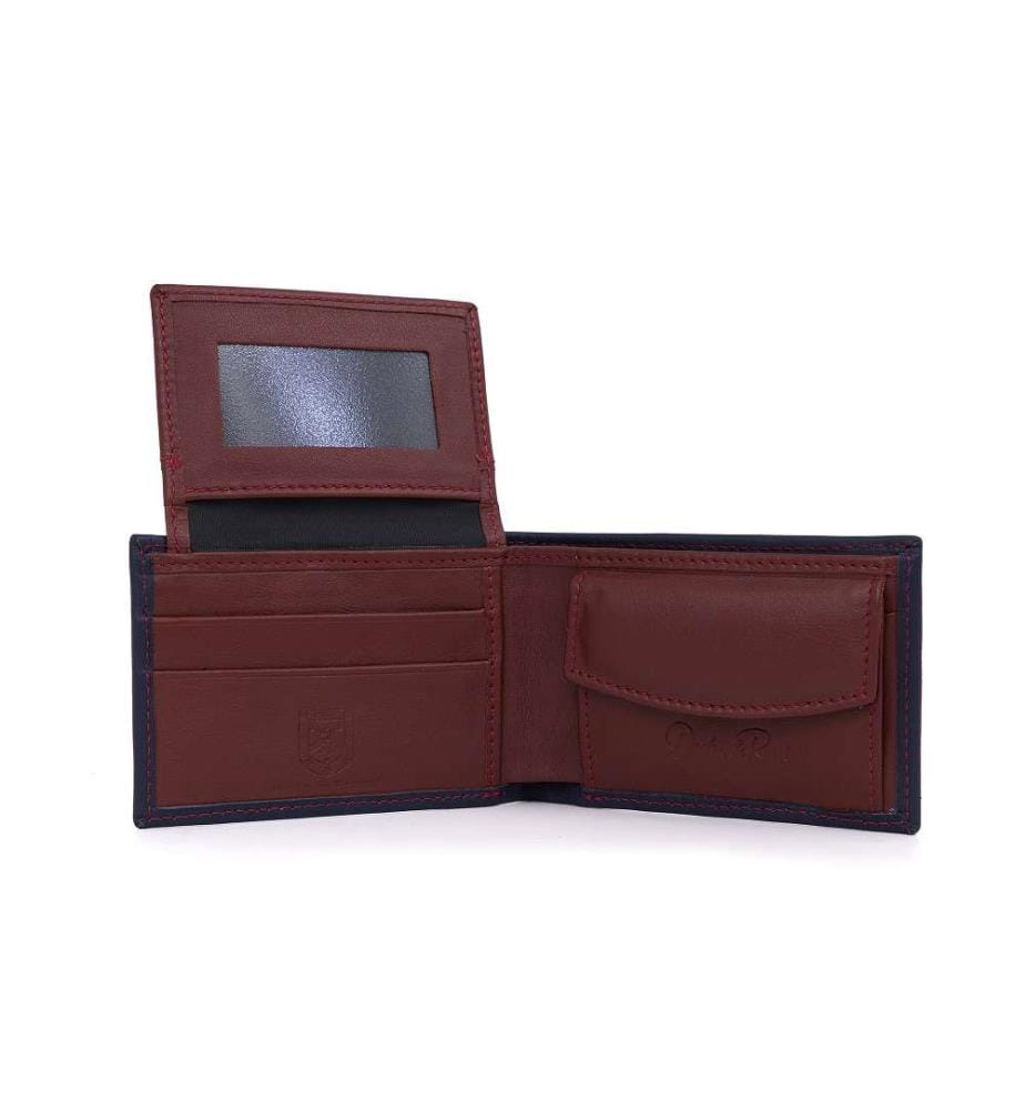 Portemonnaie aus blauem Leder