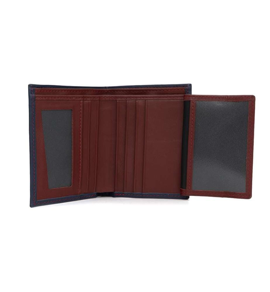 Portemonnaie aus blauem Leder