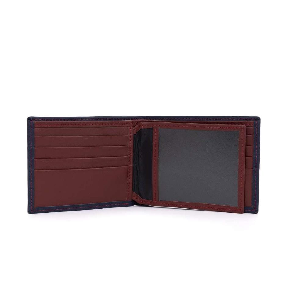 Portemonnaie aus blauem Leder