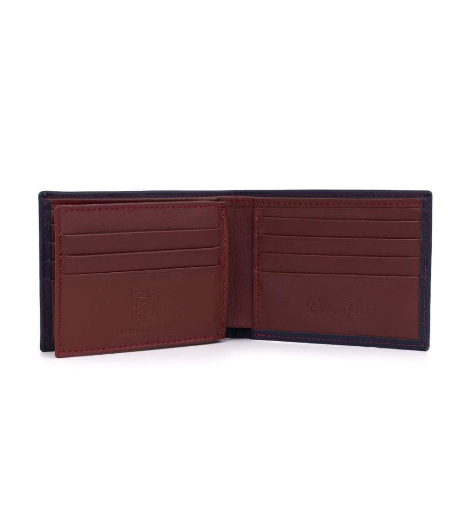 Portemonnaie aus blauem Leder