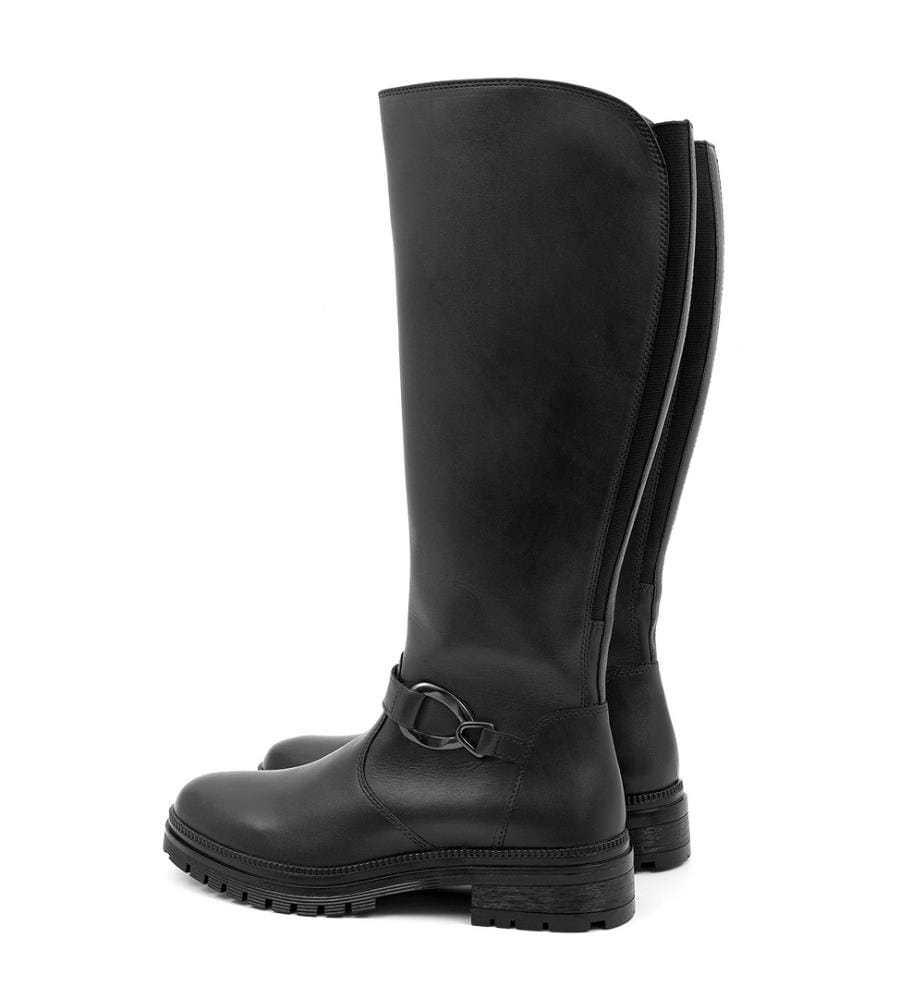 Bottes hautes en cuir - noir