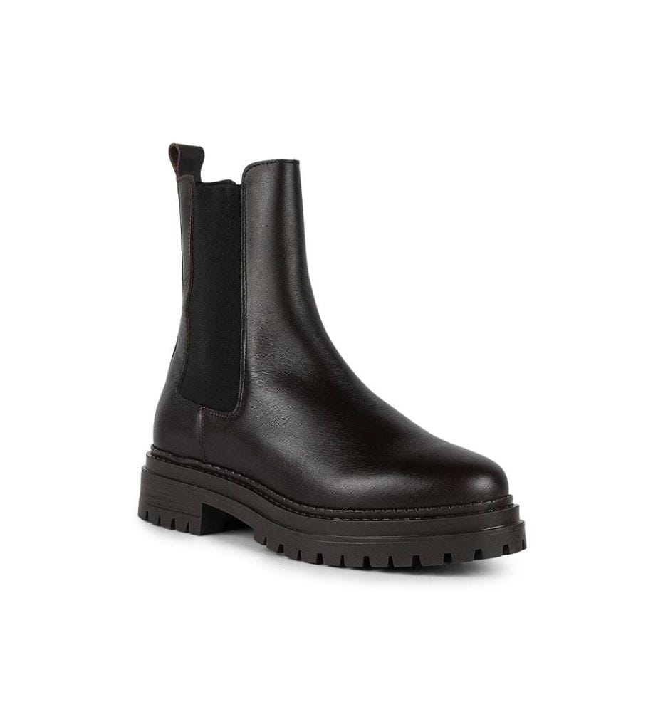 Leder Overknee-Stiefel - Braun