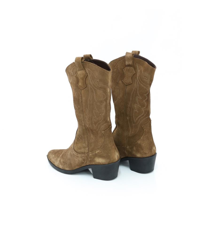 Hohe Stiefel aus Wildleder - hellbraun