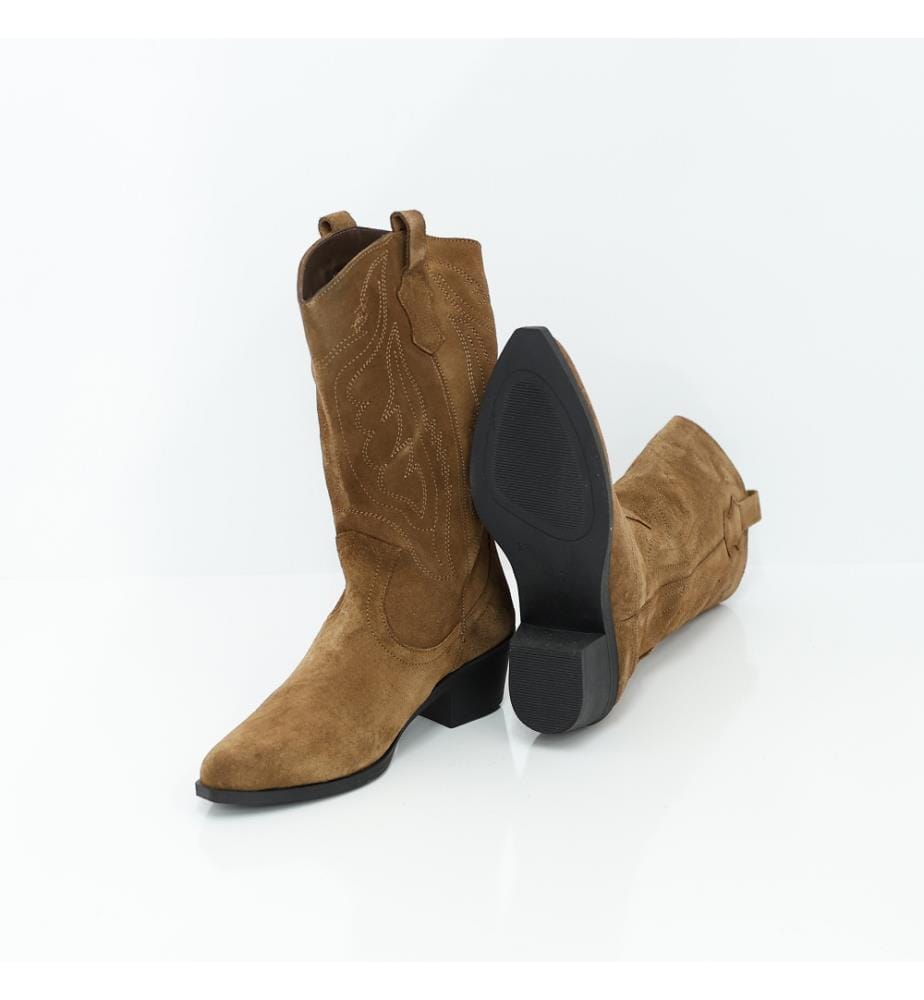 Hohe Stiefel aus Wildleder - hellbraun