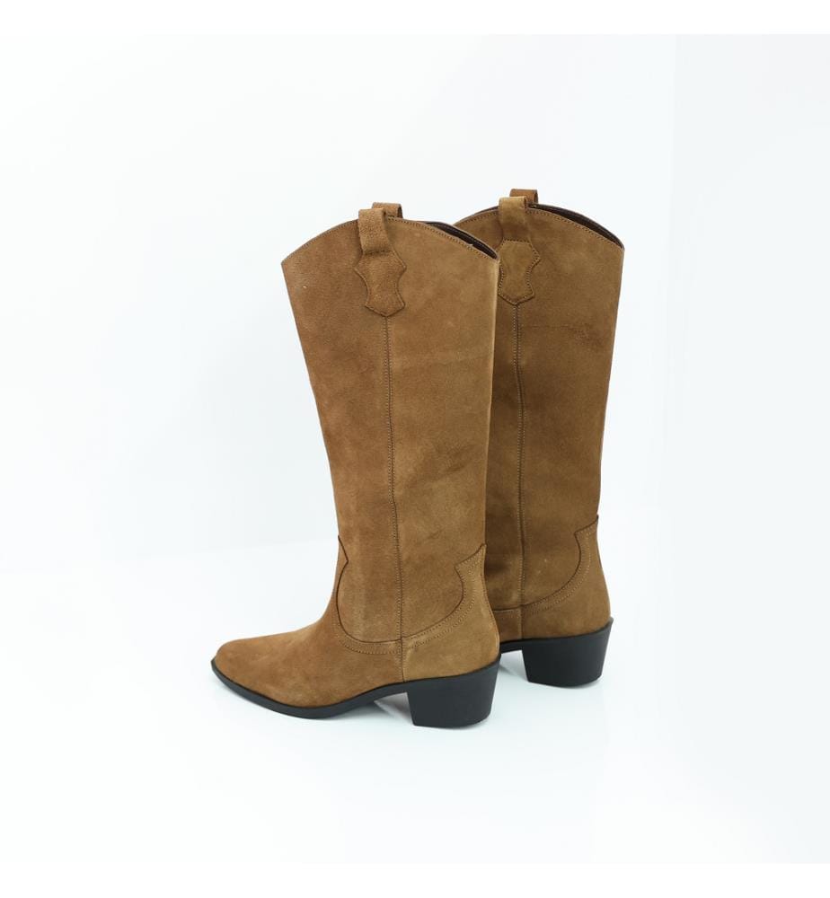 Hohe Stiefel aus Wildleder - hellbraun