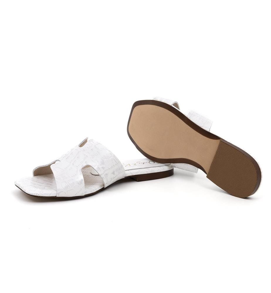 Leder-Sandalen - Weiss