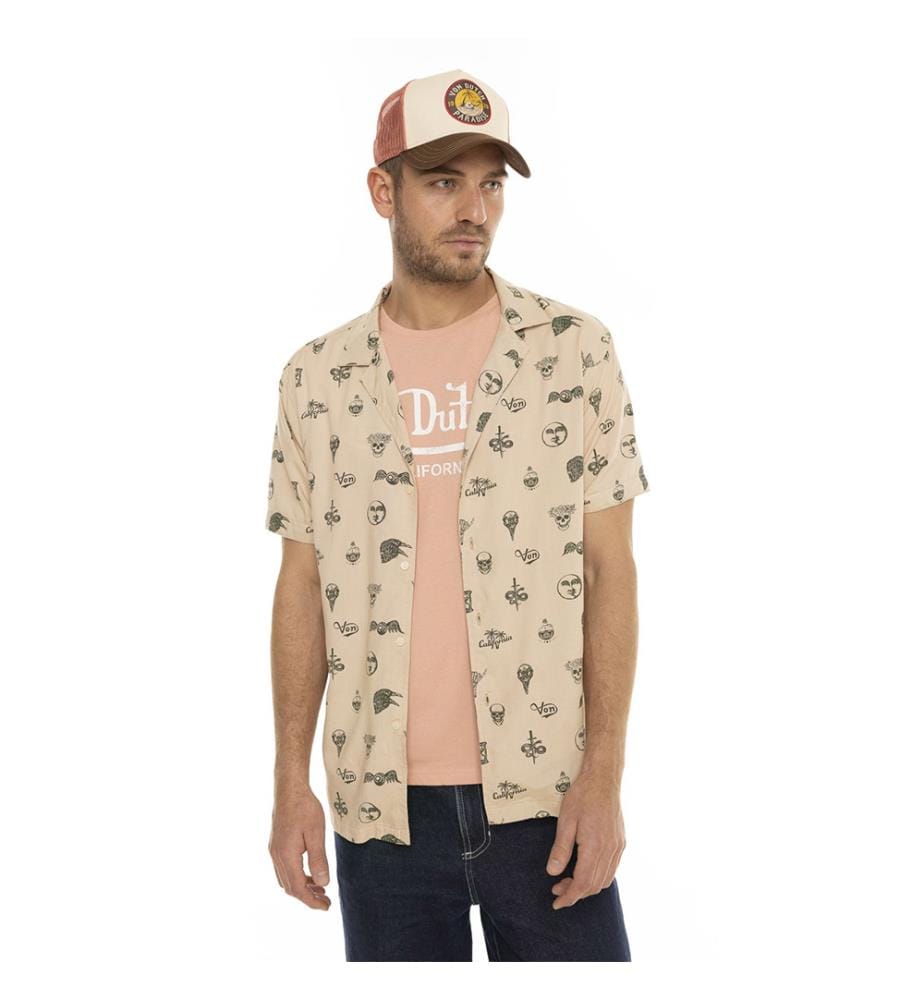 Shirt - Beige / Black