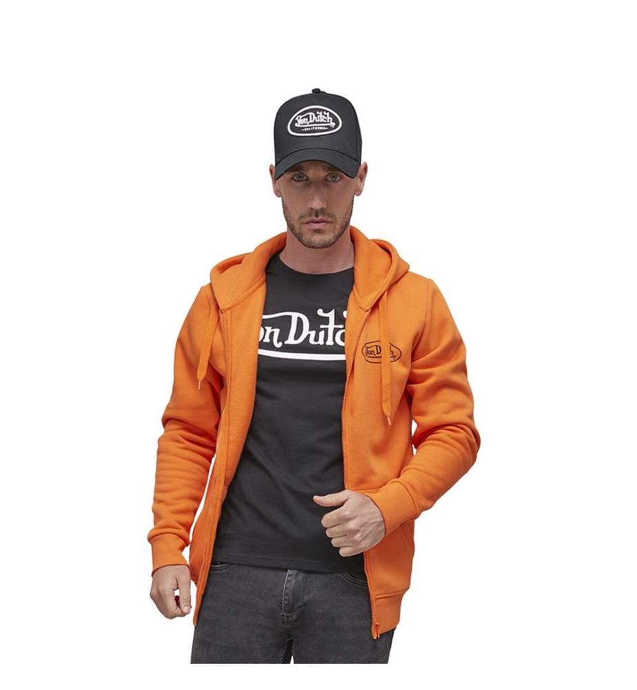 Hoodie zippé Slimane - Orange