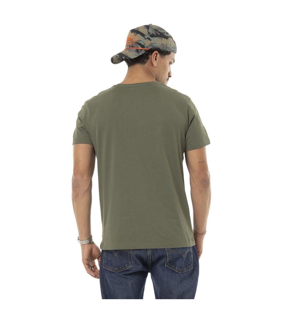T-shirt - Khaki Green / Orange