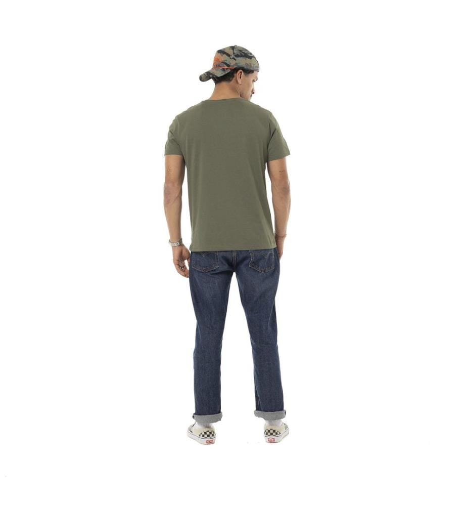 T-shirt - Khaki Green / Orange