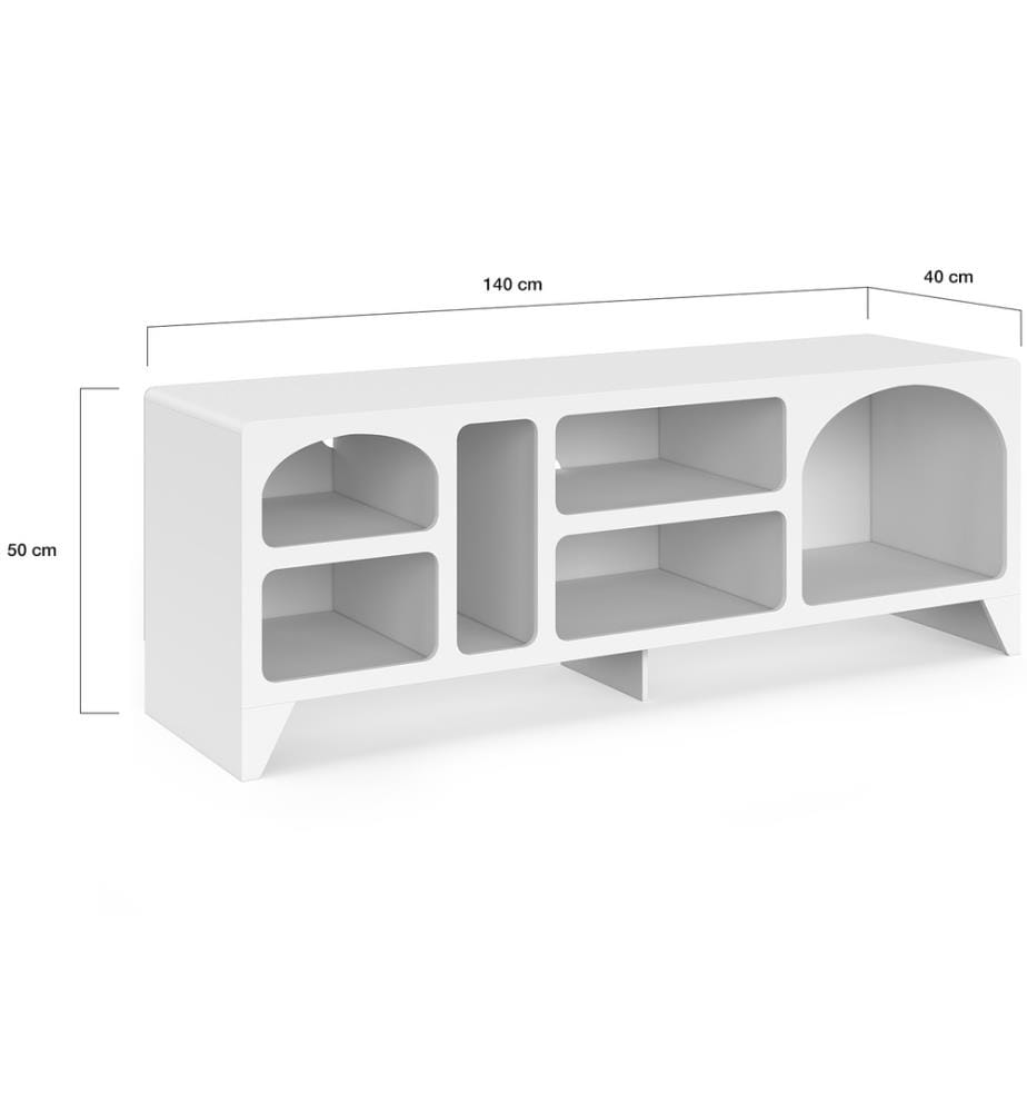 TV-Schrank 140 cm – Alanya – Weiss
