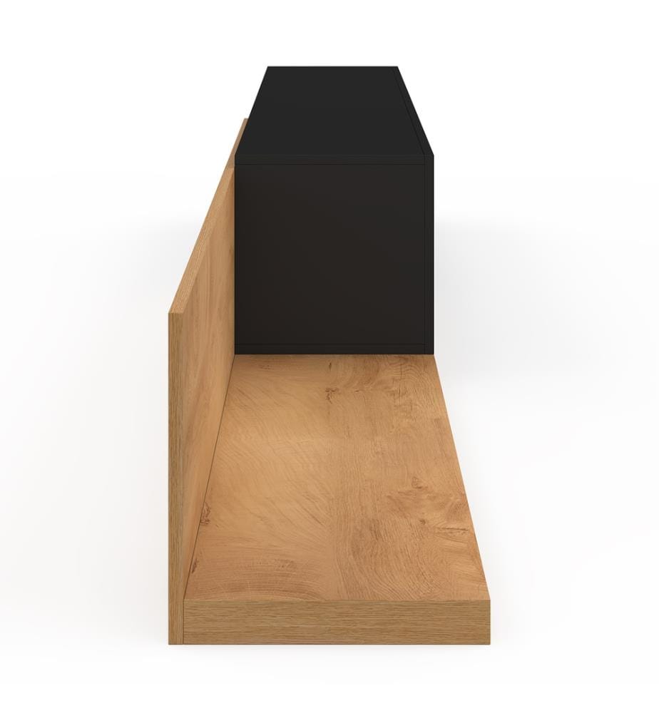Meuble TV extensible Movena bois et noir L215-360cm
