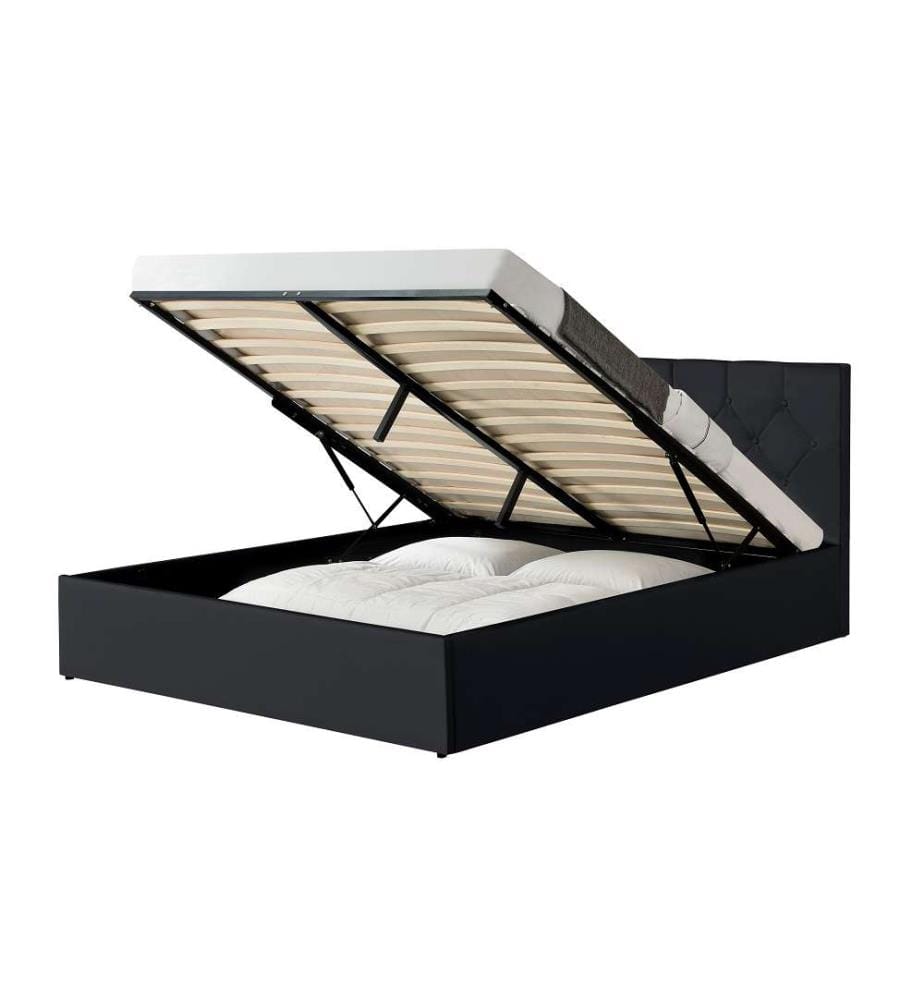 Lit Coffre avec Sommier Hannah 160x200cm - Noir