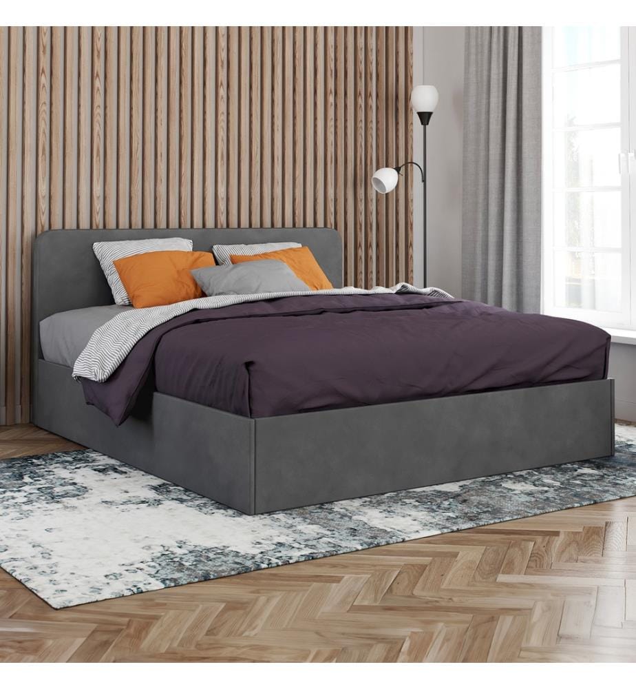 Letto Louise in velluto 160 x 200 cm - Grigio scuro