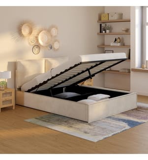 Letto contenitore Lilou 140 x 190 cm - Beige