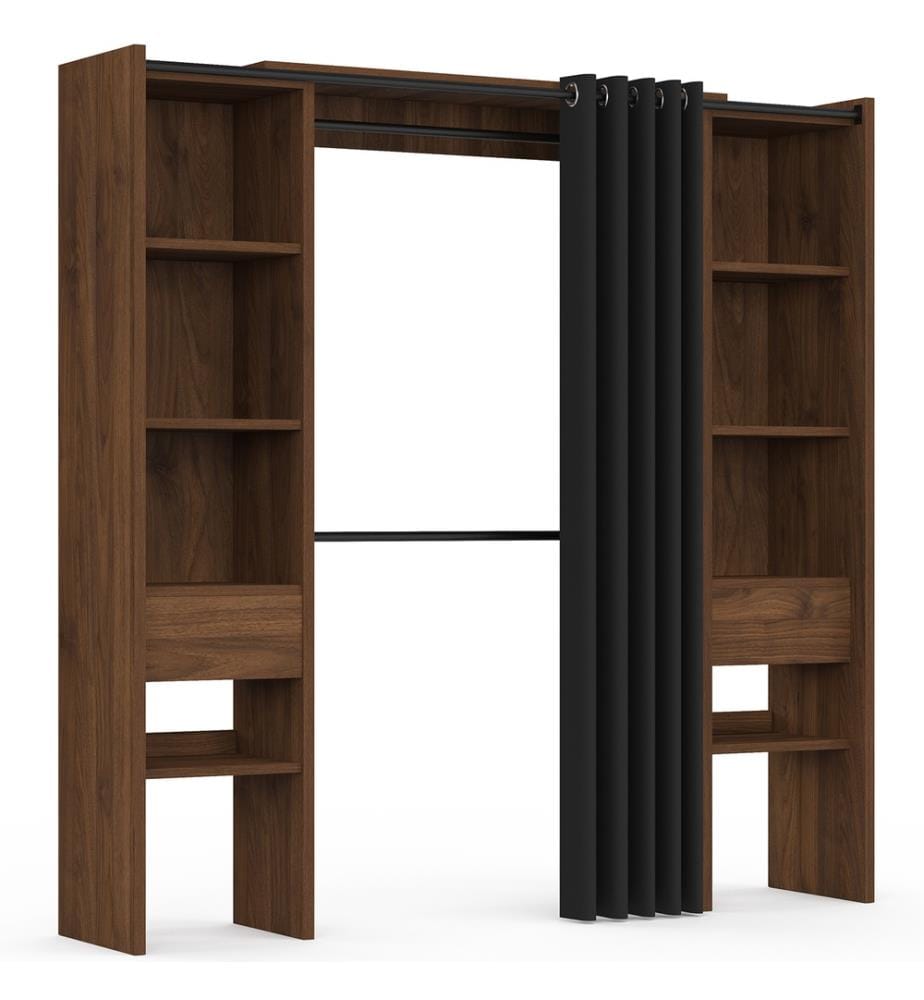 Armadio espandibile Justine 120-180cm a doppia colonna effetto noce