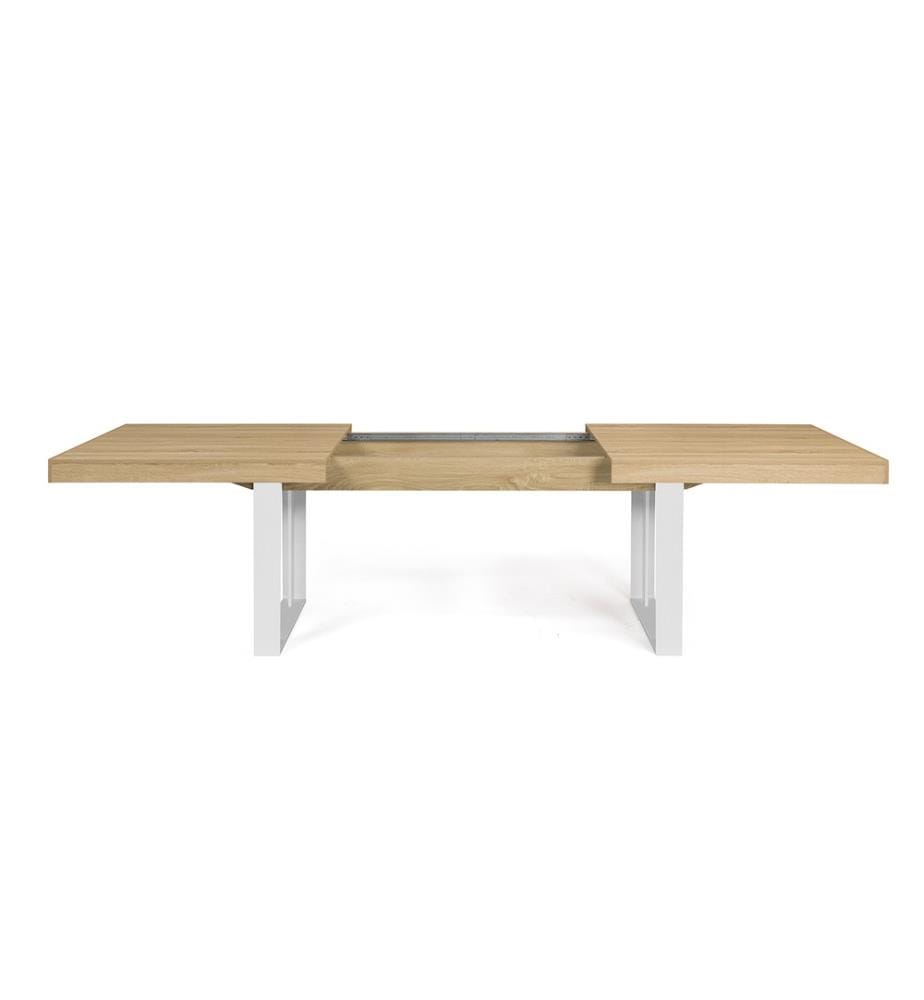 Table de Repas Extensible Brixton 200-300 x 90 x 75 cm - Brun & Blanc