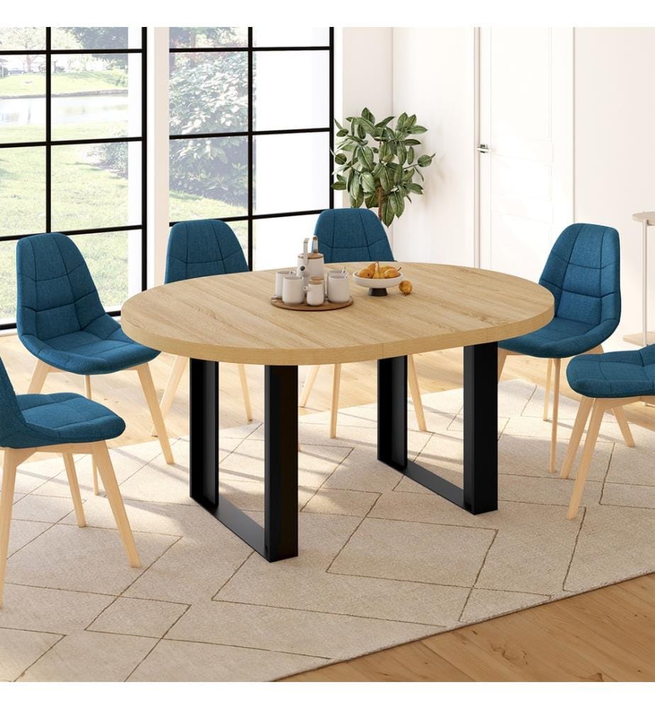 Table à manger ronde extensible Brixton Ø110-150cm