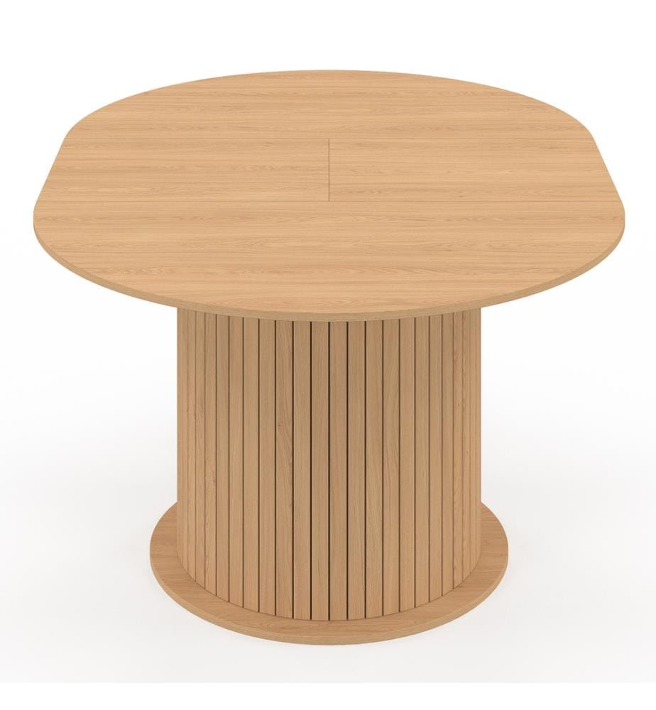 Albane round extensible dining table - Brown