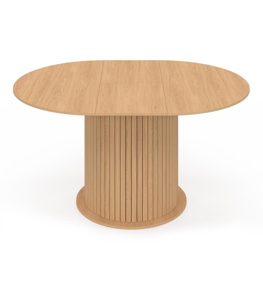Albane round extensible dining table - Brown