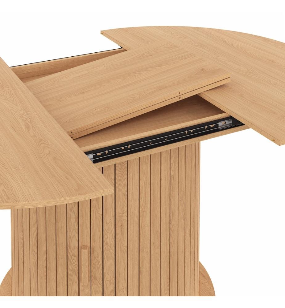 Albane round extensible dining table - Brown