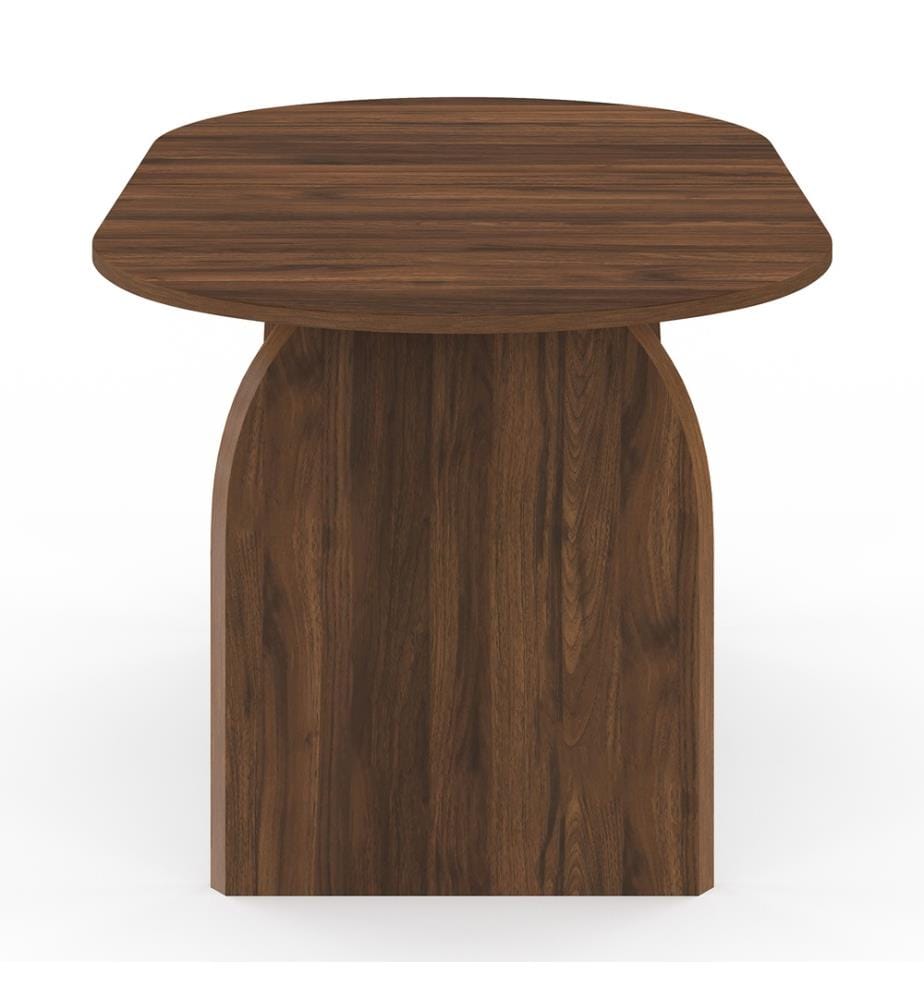 Tavolo da pranzo Japandi effetto legno noce 160 cm