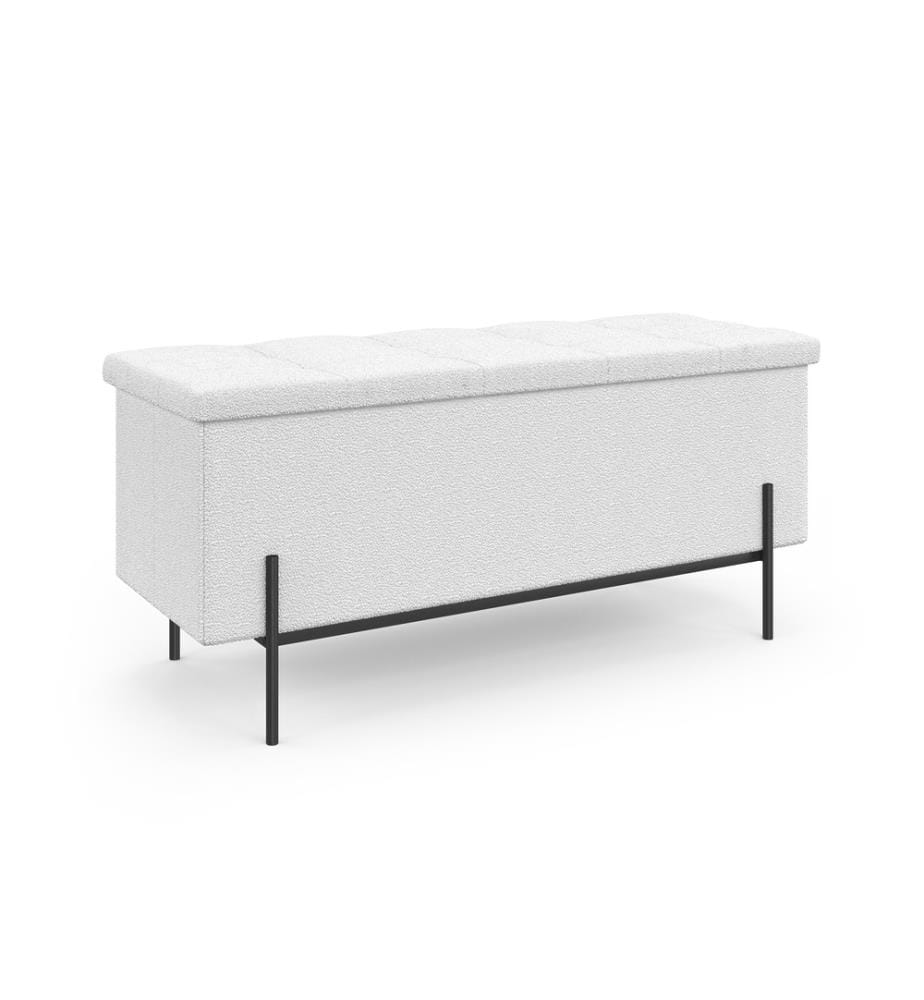 Truhenbank mit goldenen Füssen Loan 100 cm - Weiss