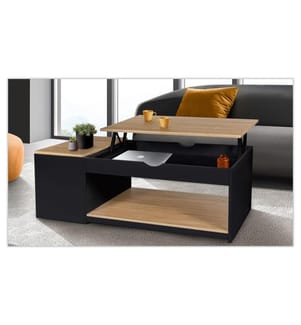 Couchtisch Elina 110 x 60 x 45 cm - Holz & Schwarz