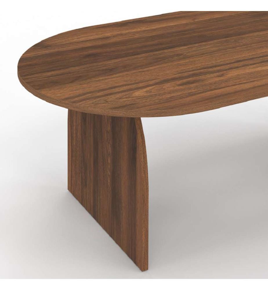 Japandi walnut-effect coffee table