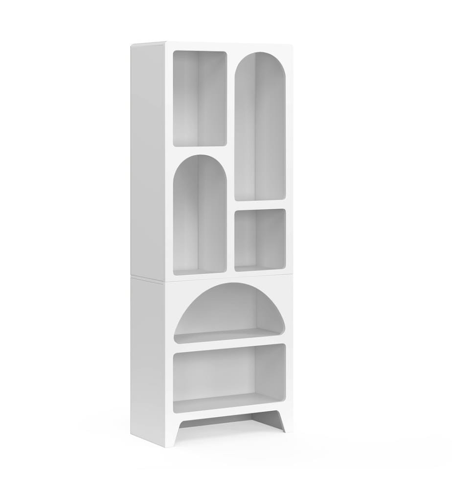 Scaffale organico bianco a 6 scomparti 160 cm